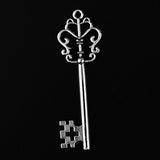 Maxbell 30 Pieces Vintage Key Hollow Charm Pendant Jewelry DIY Making Antique Silver