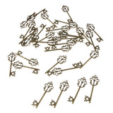 Maxbell 30 Pieces Vintage Key Hollow Charm Pendant Jewelry DIY Making Antique Brass