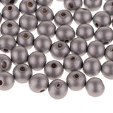 Maxbell 100 Pieces Round Wood Beads Wooden Beads for DIY Jewelry Making Silver 10mm