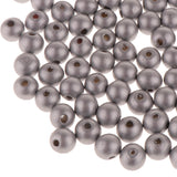 Maxbell 100 Pieces Round Wood Beads Wooden Beads for DIY Jewelry Making Silver 10mm