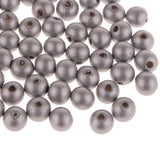 Maxbell 100 Pieces Round Wood Beads Wooden Beads for DIY Jewelry Making Silver 10mm