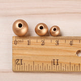 Maxbell 200 Piece Wood Round Beads Wooden Loose Beads For Jewelry Making 8mm Golden