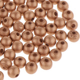 Maxbell 200 Piece Wood Round Beads Wooden Loose Beads For Jewelry Making 8mm Golden