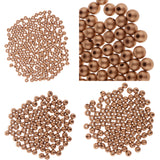 Maxbell 200 Piece Wood Round Beads Wooden Loose Beads For Jewelry Making 8mm Golden