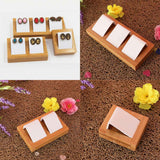 Maxbell Natural Bamboo Wooden EarringsEar Studs Display Rack Organizer White 1 Slot
