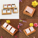 Maxbell Natural Bamboo Wooden EarringsEar Studs Display Rack Organizer White 1 Slot