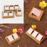 Maxbell Natural Bamboo Wooden EarringsEar Studs Display Rack Organizer White 1 Slot