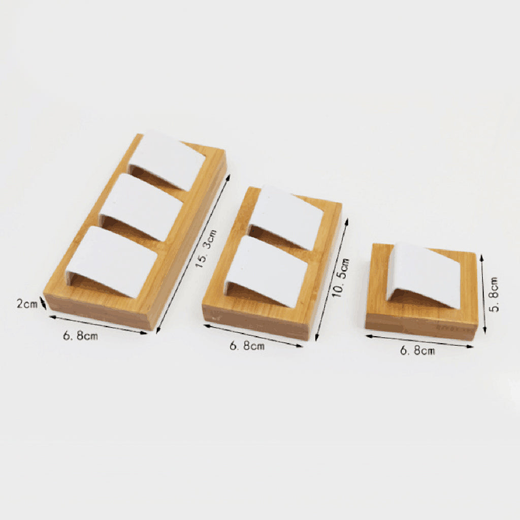 Maxbell Natural Bamboo Wooden EarringsEar Studs Display Rack Organizer White 1 Slot