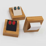 Maxbell Natural Bamboo Wooden EarringsEar Studs Display Rack Organizer White 1 Slot