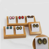 Maxbell Natural Bamboo Wooden EarringsEar Studs Display Rack Organizer White 1 Slot