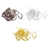 Maxbell 20Pcs Tibetan Silver Earring Leaf Drop Frame Charms Pendants DIY  Bronze