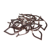 Maxbell 20Pcs Tibetan Silver Earring Leaf Drop Frame Charms Pendants DIY  Bronze