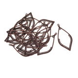 Maxbell 20Pcs Tibetan Silver Earring Leaf Drop Frame Charms Pendants DIY  Bronze