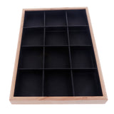 Maxbell Wooden Jewelry Ring Earrings Display Box Tray Storage 12 Slots 12 Slots