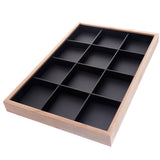 Maxbell Wooden Jewelry Ring Earrings Display Box Tray Storage 12 Slots 12 Slots