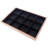 Maxbell Wooden Jewelry Ring Earrings Display Box Tray Storage 12 Slots 12 Slots