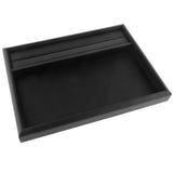 Maxbell Velvet Jewelry Trays Catch All Jewelry Display Tray Case Black PU Leather