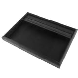 Maxbell Velvet Jewelry Trays Catch All Jewelry Display Tray Case Black PU Leather