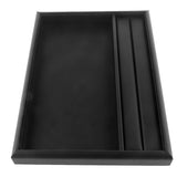 Maxbell Velvet Jewelry Trays Catch All Jewelry Display Tray Case Black PU Leather