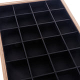 Maxbell Wooden Jewelry Ring Earrings Display Box Tray Storage 12 Slots 24 Slots