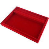 Maxbell Velvet Jewelry Trays Catch All Jewelry Display Tray Case Red Velvet