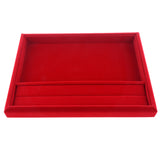 Maxbell Velvet Jewelry Trays Catch All Jewelry Display Tray Case Red Velvet