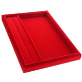 Maxbell Velvet Jewelry Trays Catch All Jewelry Display Tray Case Red Velvet