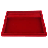 Maxbell Velvet Jewelry Trays Catch All Jewelry Display Tray Case Red Velvet