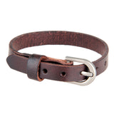 Maxbell Chic Cow Leather Wristband Cuff Bracelet Bangle Charm Women Jewelry Brown