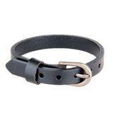 Maxbell Chic Cow Leather Wristband Cuff Bracelet Bangle Charm Women Jewelry Black