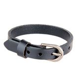 Maxbell Chic Cow Leather Wristband Cuff Bracelet Bangle Charm Women Jewelry Black