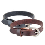 Maxbell Chic Cow Leather Wristband Cuff Bracelet Bangle Charm Women Jewelry Black