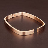 Maxbell Womens Mens Stainless Steel Brecelet Polished Cuff Bangle Rose Gold 8mm