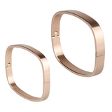 Maxbell Womens Mens Stainless Steel Brecelet Polished Cuff Bangle Rose Gold 8mm