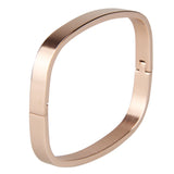 Maxbell Womens Mens Stainless Steel Brecelet Polished Cuff Bangle Rose Gold 6mm