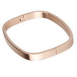 Maxbell Womens Mens Stainless Steel Brecelet Polished Cuff Bangle Rose Gold 6mm