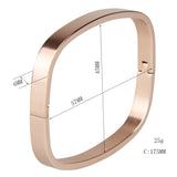 Maxbell Womens Mens Stainless Steel Brecelet Polished Cuff Bangle Rose Gold 6mm