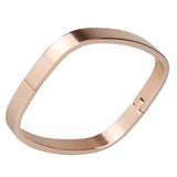 Maxbell Womens Mens Stainless Steel Brecelet Polished Cuff Bangle Rose Gold 6mm