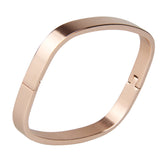 Maxbell Womens Mens Stainless Steel Brecelet Polished Cuff Bangle Rose Gold 6mm