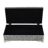 Maxbell Metal Vintage Flower Carved Jewelry Box Trinket Case Jewellery Storage M