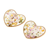 Maxbell 2pcs Resin Charm Pendants with Dried Flower Jewelry Making 25mm Heart