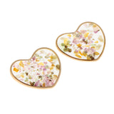 Maxbell 2pcs Resin Charm Pendants with Dried Flower Jewelry Making 25mm Heart