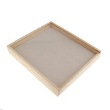 Maxbell Wood Velvet Jewelry Display Trays Ring Showcase Displays Beige