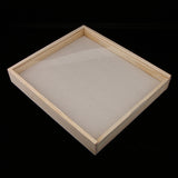 Maxbell Wood Velvet Jewelry Display Trays Ring Showcase Displays Beige