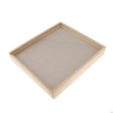 Maxbell Wood Velvet Jewelry Display Trays Ring Showcase Displays Beige