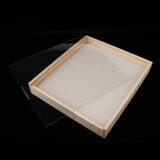 Maxbell Wood Velvet Jewelry Display Trays Ring Showcase Displays Beige