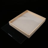 Maxbell Wood Velvet Jewelry Display Trays Ring Showcase Displays Beige