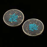 Maxbell 2pcs Resin Charm Pendants with Dried Flower Jewelry Making 30mm Blue Flower