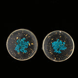 Maxbell 2pcs Resin Charm Pendants with Dried Flower Jewelry Making 30mm Blue Flower