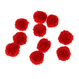 Maxbell Fluffy Plush Ball DIY Pompoms for Jewelry Making Crafts Decor 10Pcs Red